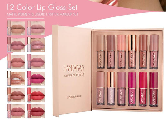 Handaiyan 12 colors matte lipgloss set