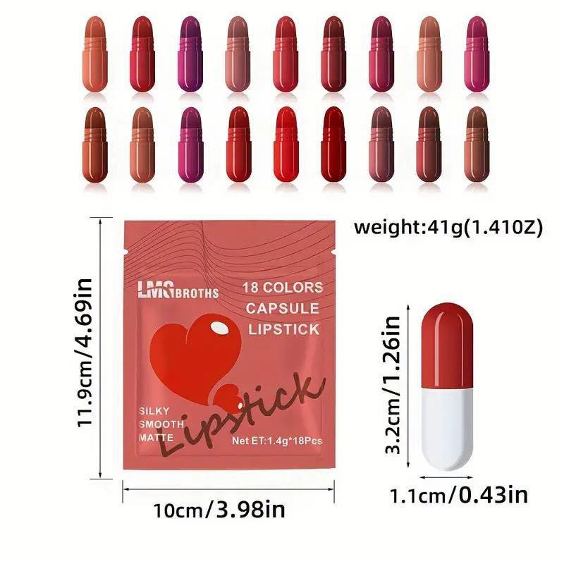 Mini Capsule Lipstick Set Pack of 18