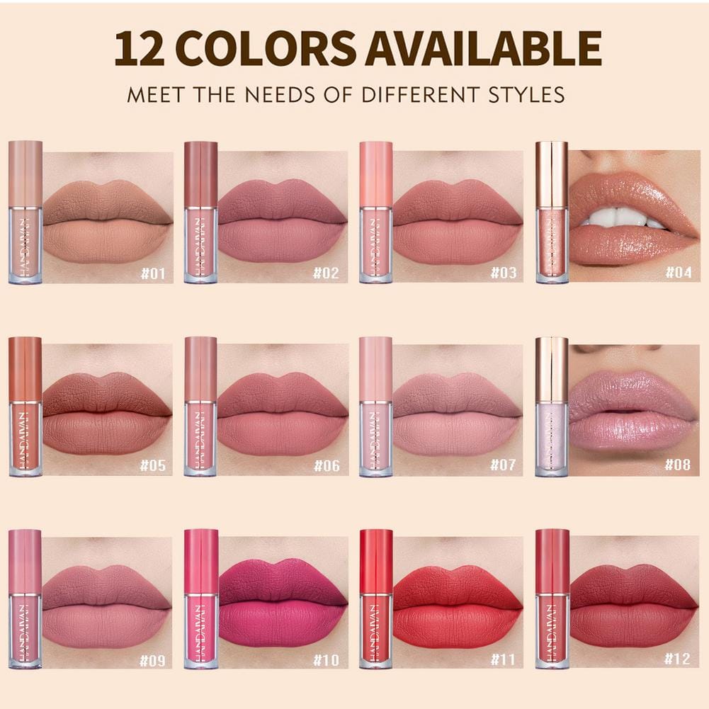 Handaiyan 12 colors matte lipgloss set