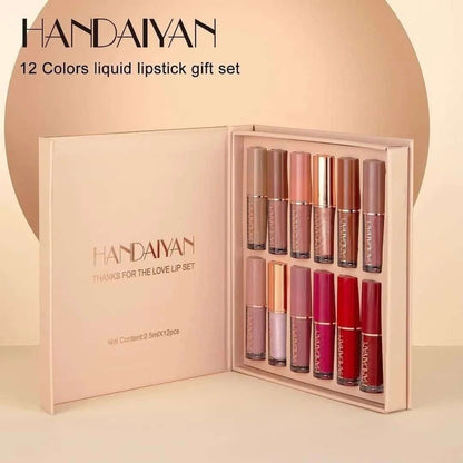 Handaiyan 12 colors matte lipgloss set